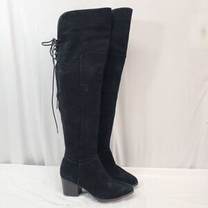 ALDO Size 7.5 Women's Jeffres Over The Knee Boots Black Suede